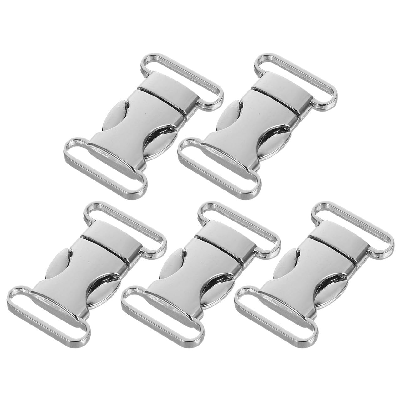 Luoem Silver 5Pcs Buckle Webbing Survival Bracelet Side Release Buckle 20Mm (Silver)