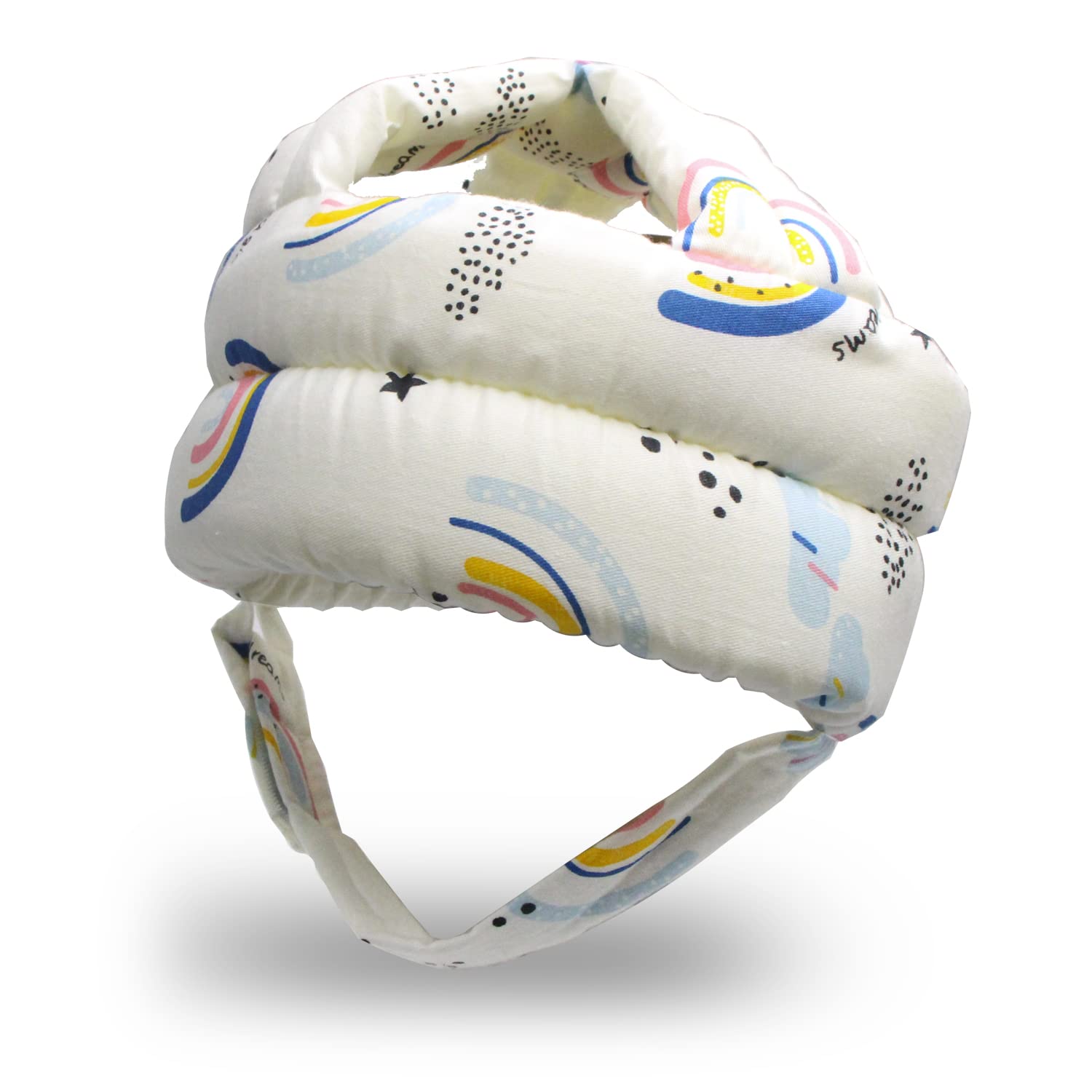 REFLYAWAY Baby Head Protector Baby Helmet for Crawling Walking, No Bumps Safety Head Adjustable Protective Cap for Walking, Playing (Rainbow)