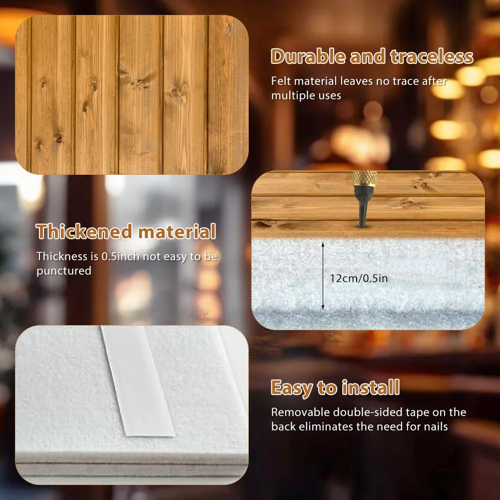 Dart Wandschutz, Holz Wandschutz Dartscheibe, Selbstklebend Gespleißt Filz Dartscheibe Wandschutz Surround Board