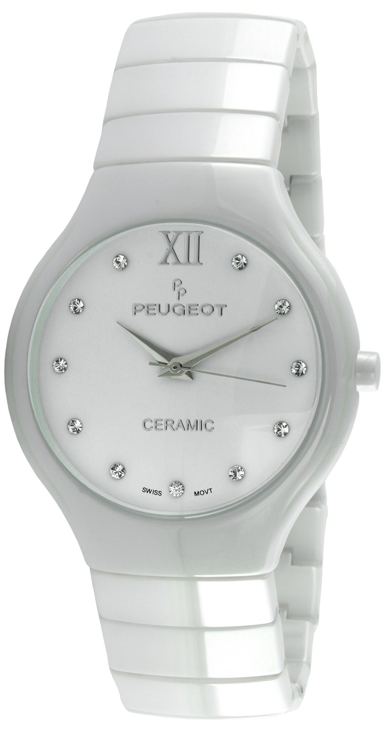 Peugeot Swiss Women's Ceramic Watch with Stainless Steel Deployment Buckle