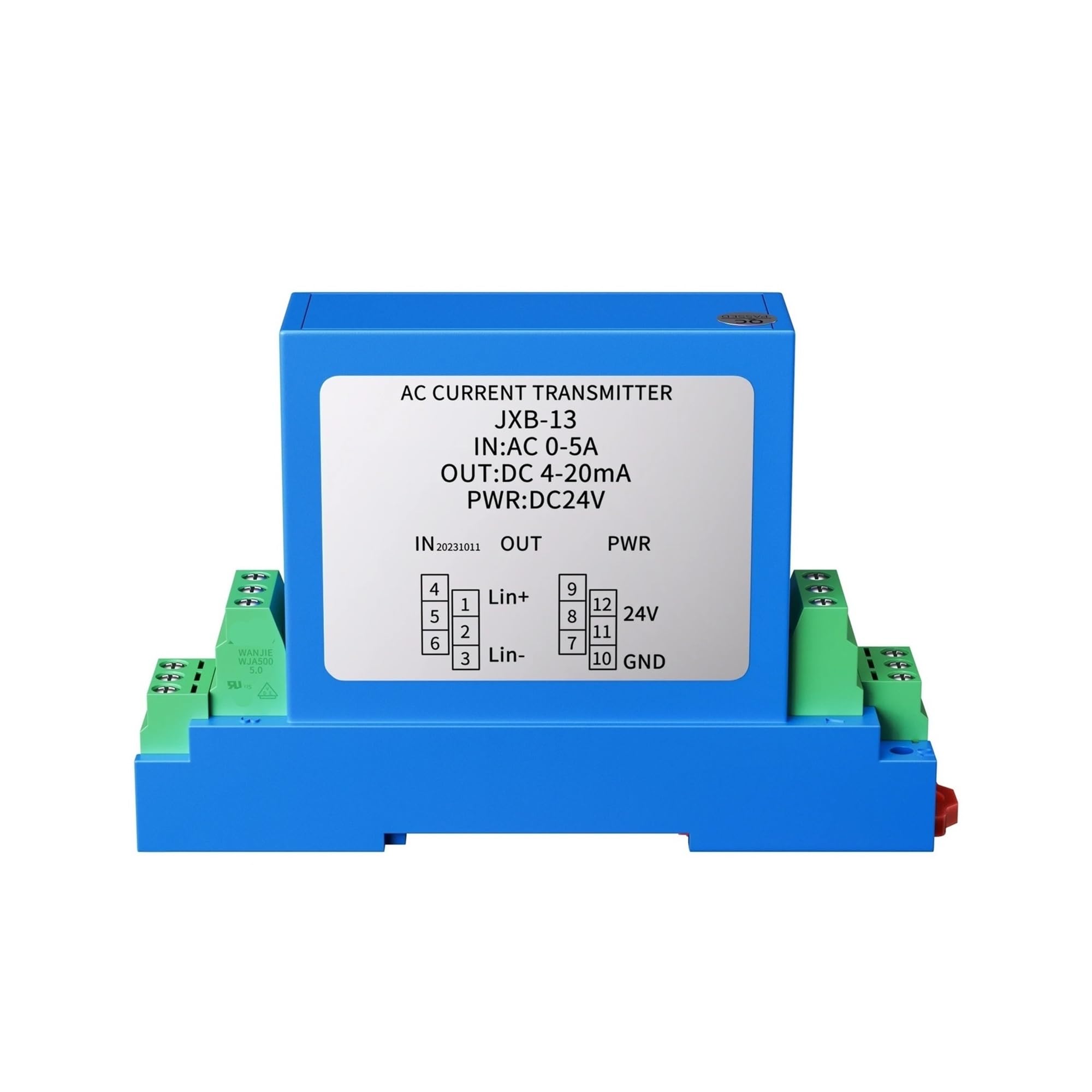 Trasmettitore di Tensione DIN DC24V 0-100V 0-200V 0-500V 0-1000V Trasduttore di Tensione AC DC 4-20mA 0-10V 0-5V Convertitore sensore di Tensione RS485(Input DC 0-1000V,0-5V)