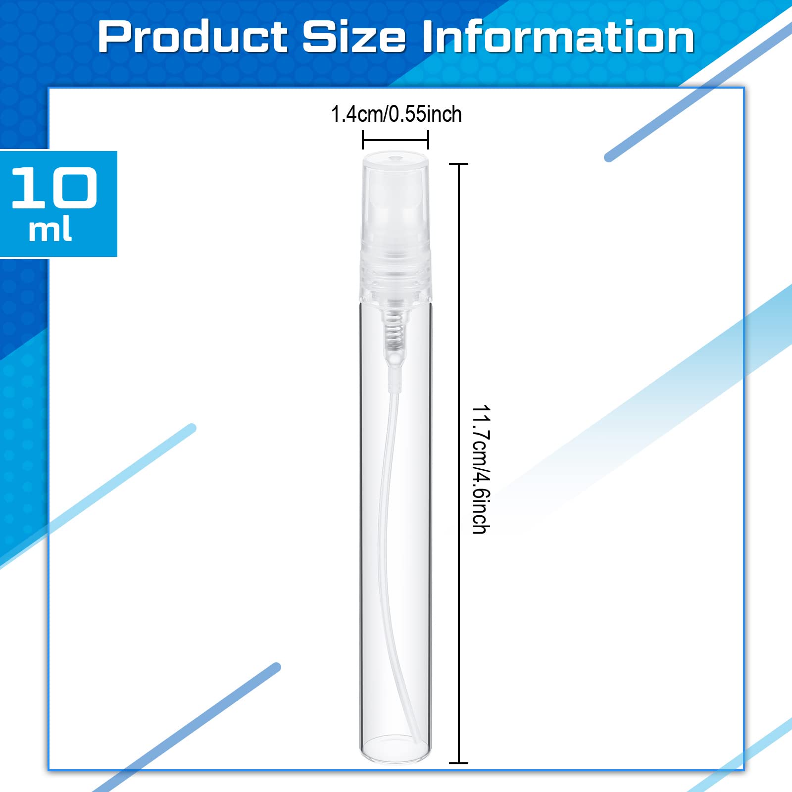 Lallisa 100 Pcs Mini Glass Spray Bottles, Refillable Perfume Atomizers
