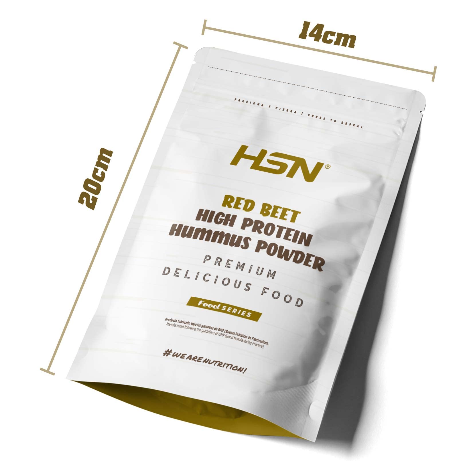 Hummus en Polvo de HSN | Hummus de Garbanzo y Remolacha Roja 150 g = 5 Tomas por Envase ALTO en proteínas | No necesita Refrigeración | No-GMO, Vegano, Sin Gluten