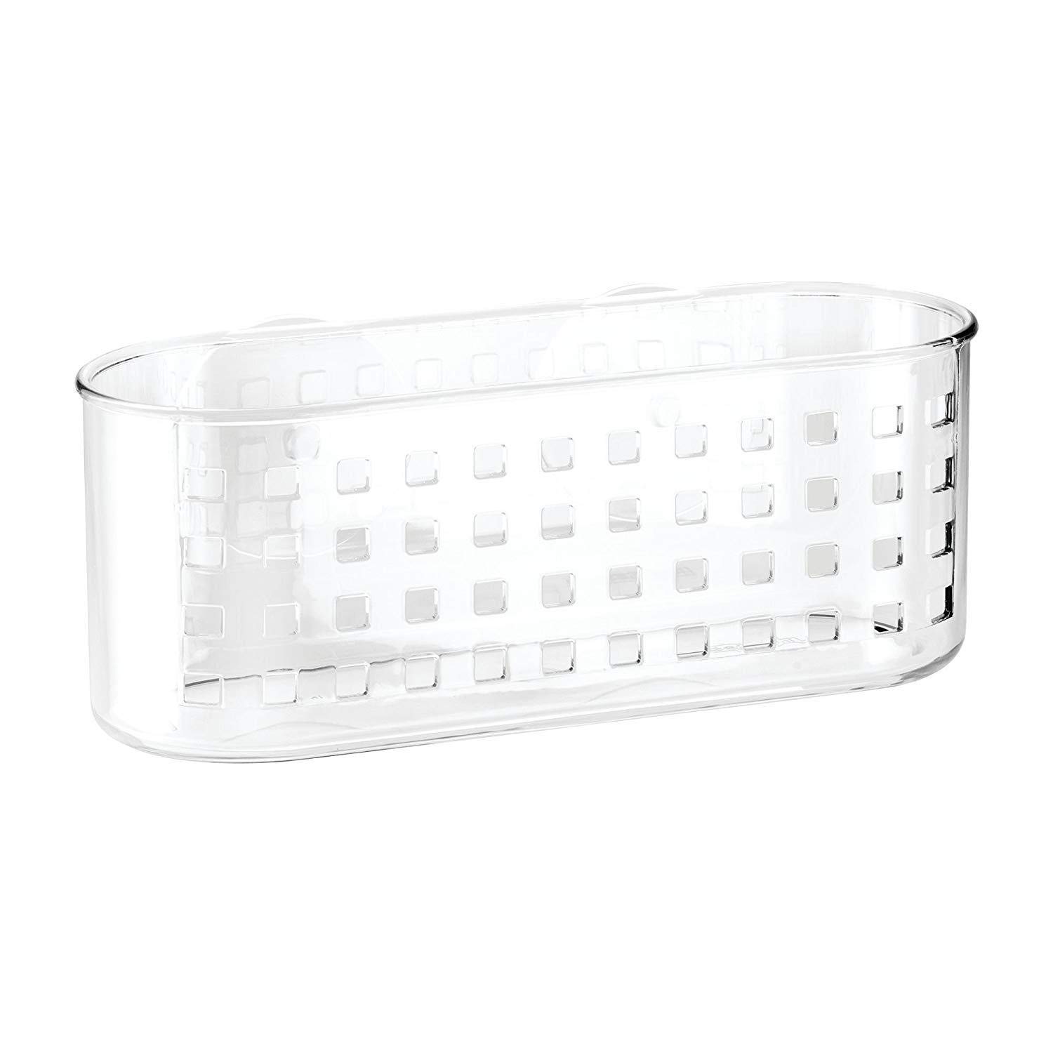 iDesign Plastic Shower Caddy and Bathroom Organizer Basket with Suction Cups 10 25 x 3 75 x 4