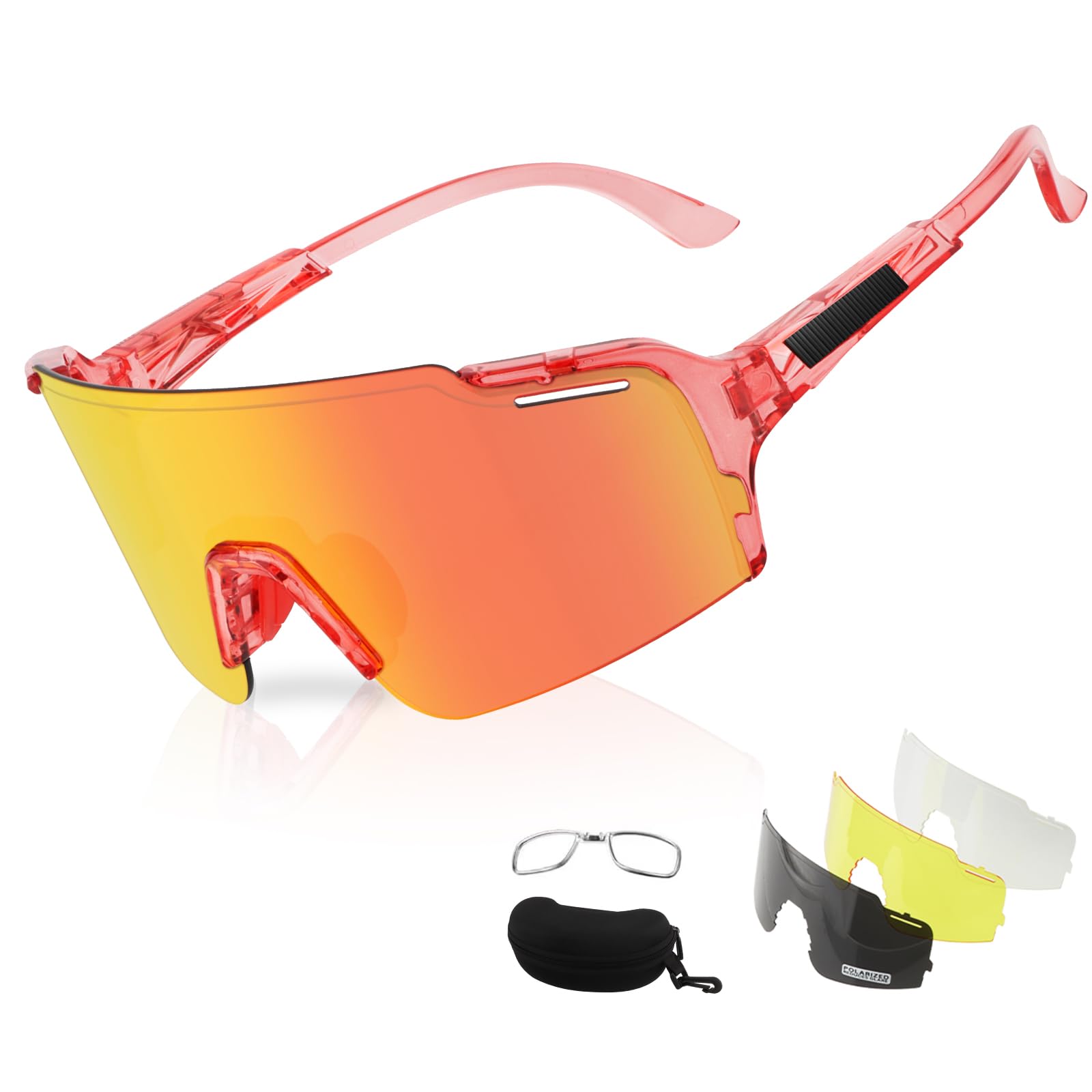 ToopMount Polarized Cycling Glasses, Sports Sunglasses with 2 Interchangeable Lenses