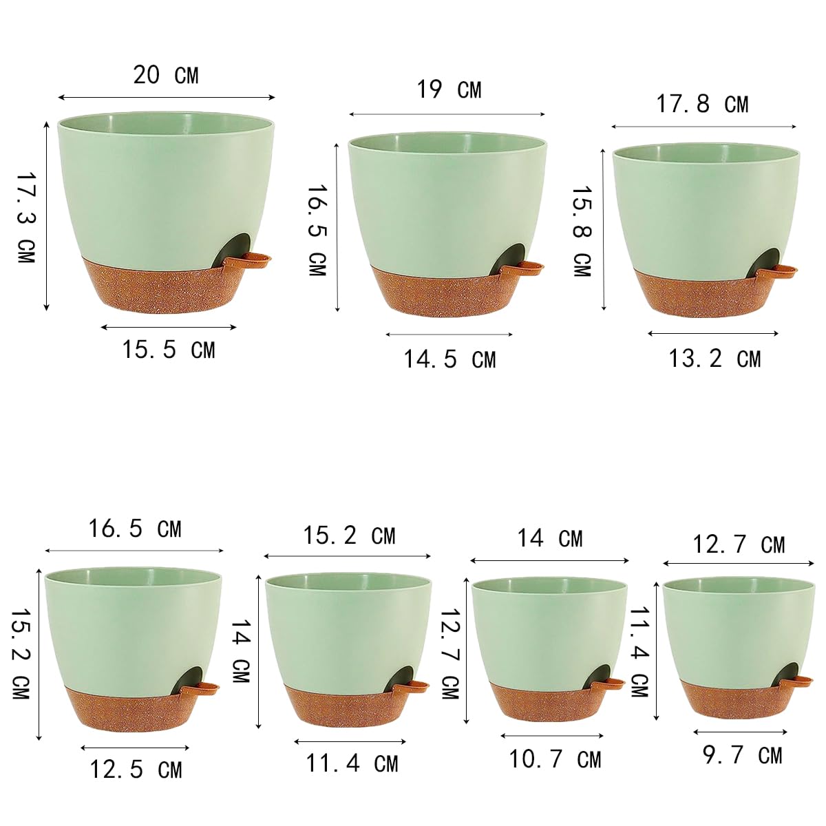 SUN-E Self Watering Plant Pot with Drainage Hole - Image 3