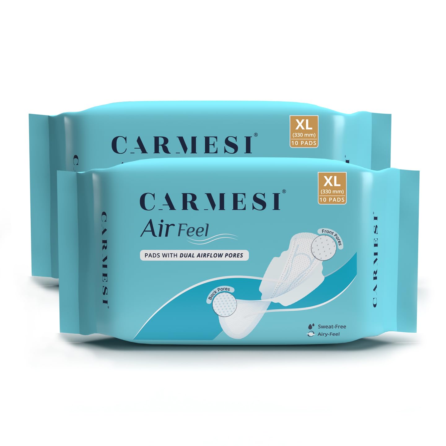 Carmesi Air Feel Sanitary Pads With Dual Airflow Pores - 20 Xl Pads With Wide Back | Airy, Dry, Sweat-Free, Lightweight & Ultra-Thin | Super-Absorbent Core | Non-Toxic, Pack Of 2 (B0CH8NC2GZ) Amazon Price History, Amazon Price Tracker