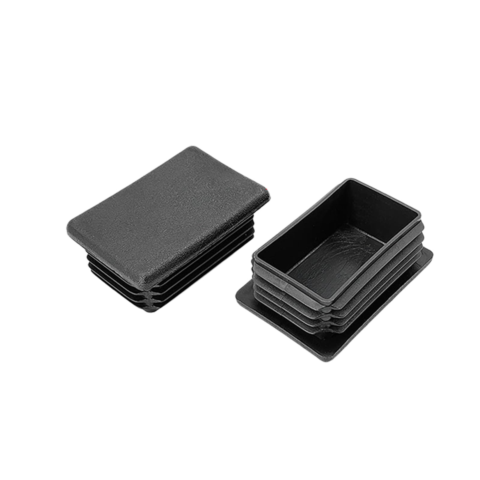 12Pcs Black Rectangle Blanking End Caps Tubing End Cap Insert Blanking Stopper Pipe Tube Cap