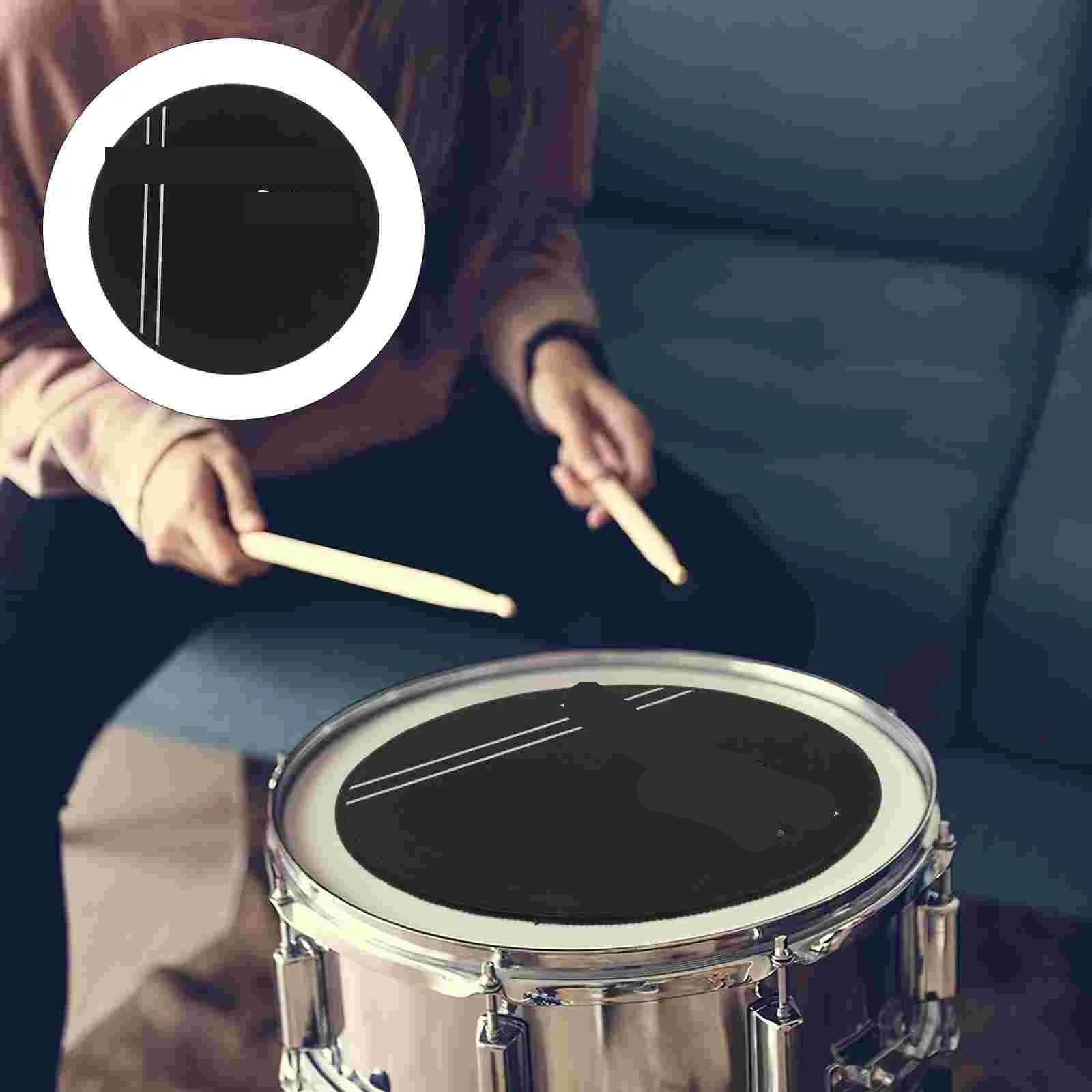 Silenciador De Batería Almohadilla silenciosa for platillo de tambor, Kit de práctica de Tenor, conjunto de accesorios negros en tela, accesorios de asiento de goma, 2 uds. Para PráCtica Silenciosa(25