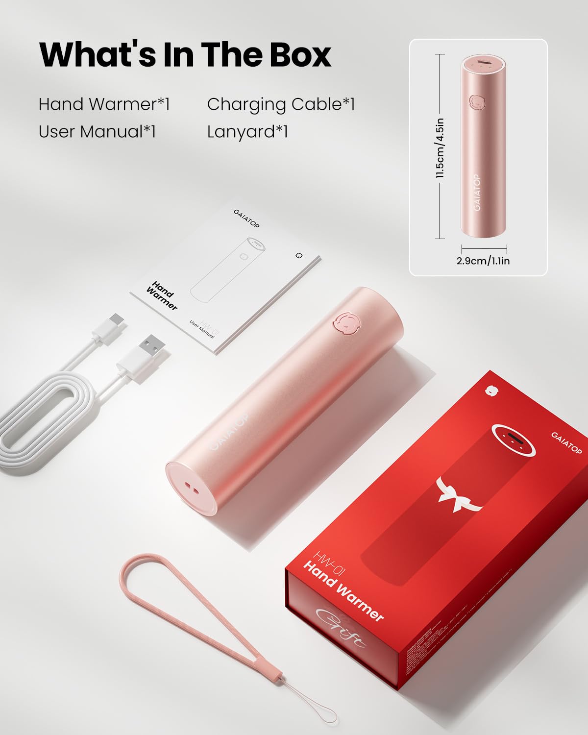 Gaiatop Hand Warmers Rechargeable, Electric Portable Pocket Heater