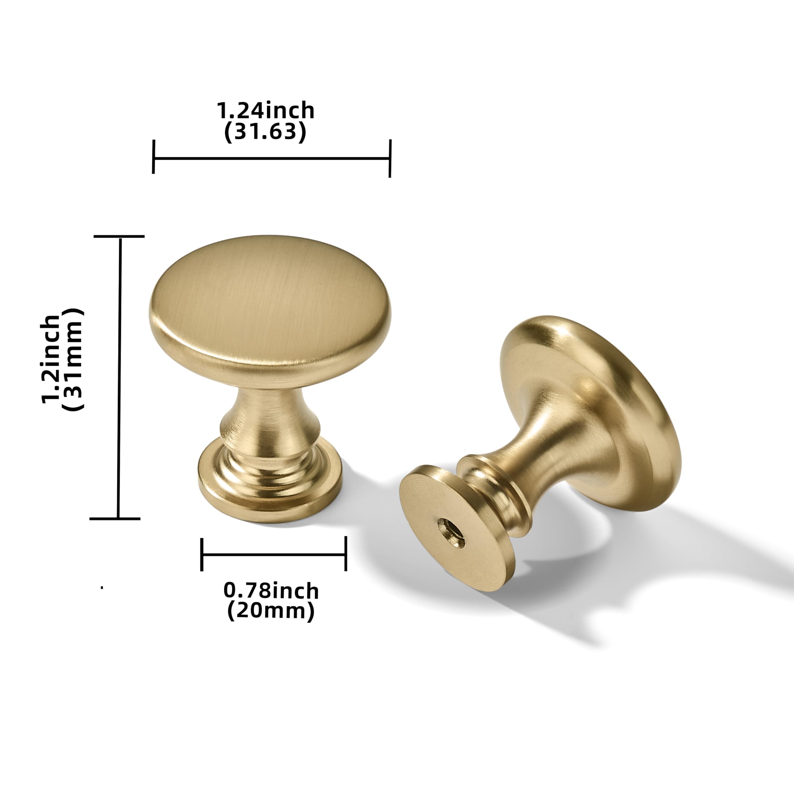 KHTUMEWARE-80279 Round Knob, Champagne Bronze, 1-1/4 in (32 mm), 2-Pack in Champagne Bronze — KHTUMEWARE