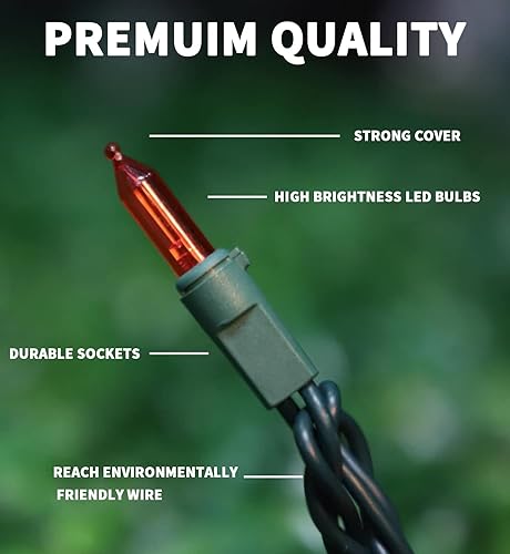 Miniatura 6 de LAMPHOME Guirnalda de 100 mini luces LED rojas, luces LED de Navidad de 21.6 pies, mini luz LED para interiores y exteriores, hogar, fiesta, boda,