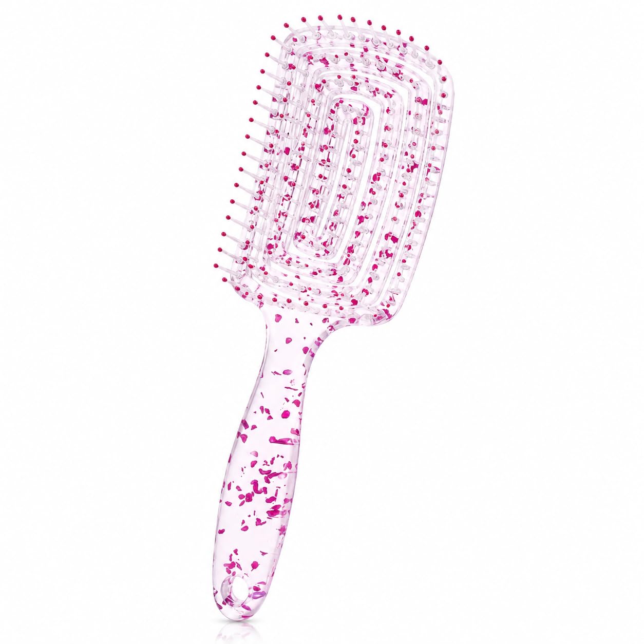 FLASHFOX 3D Detangle Hair Brush for Women & Men – Anti-Breakage & Anti Hair Fall Comb for Curly, Straight & Wavy Hair | Wet/Dry Styling, Scalp Massage, Frizz Control & Smooth Grooming Brush – Purple