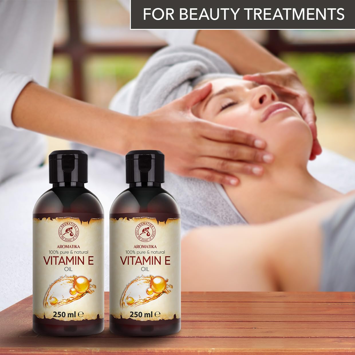 Vitamin E Öl Set 2x250ml - Natürliches Öl - Reich an Vitamin E - Vitamin E Oil - Pflege für Gesicht - Körperpflege - Haare - Kosmetik Öl