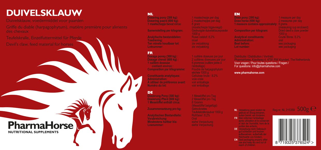 PharmaHorse Caballo garra del diablo 500 gramos
