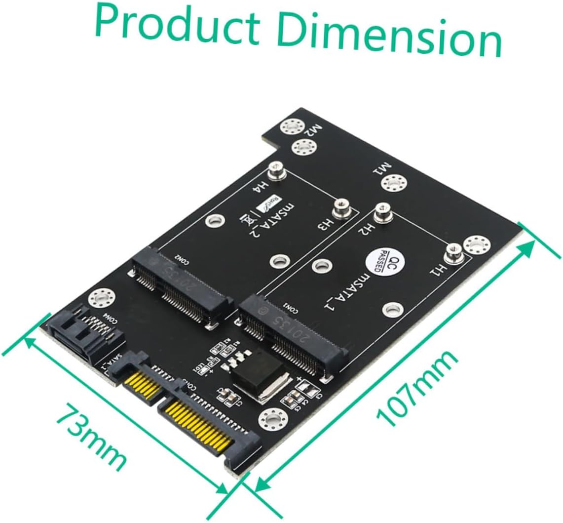 Double Msata to Adapter Card High-Speed Converter for Compatible Laptops and Desktops No Drivers Required Easy to Install