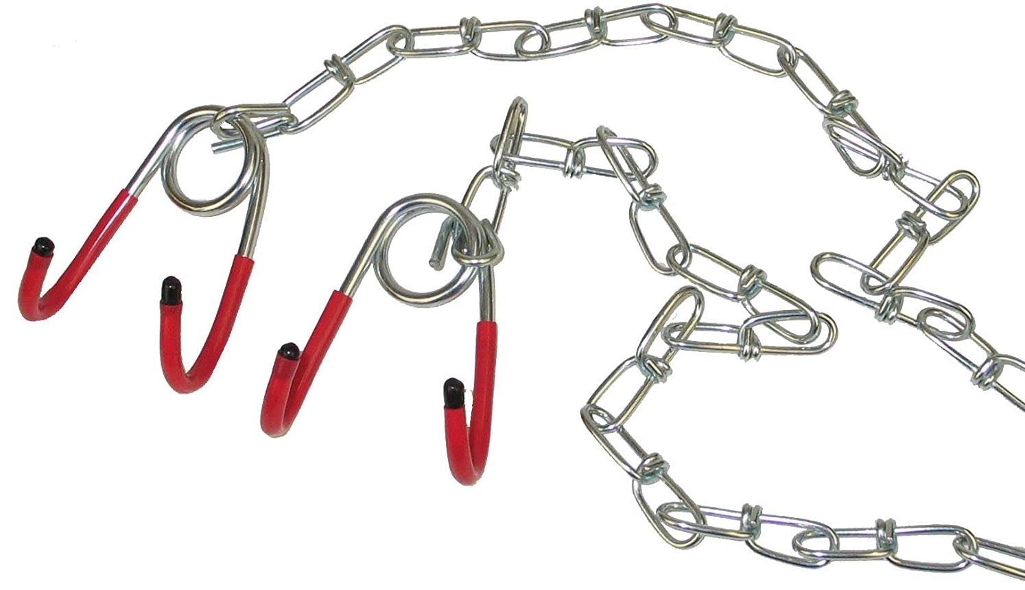 Set di 2 ganci da soffitto per bicicletta, con catenella, per riporre e riparare