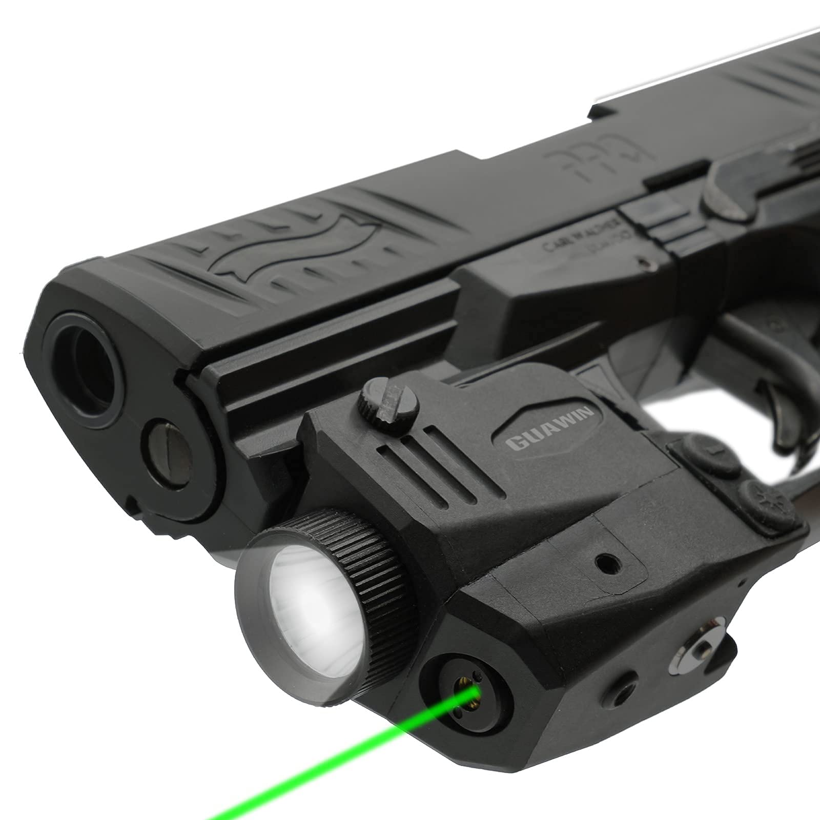 Pistol Light with Red&Green Laser Beam for Guns, Rechargeable Compact
