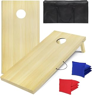 Cornhole Board Set，2 Regulation 4'x2' Cornhole Boards with 8 Cornhole Bags and Carrying Case, Corn Hole Games for Adults Outdoor Bean Bag Toss Game