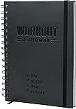 Hardcover Fitness Journal Workout Planner for Men & Women - A5(5.7' x 8.3') Sturdy Workout Log Book to Track Gym & Home Workouts Fitness Black