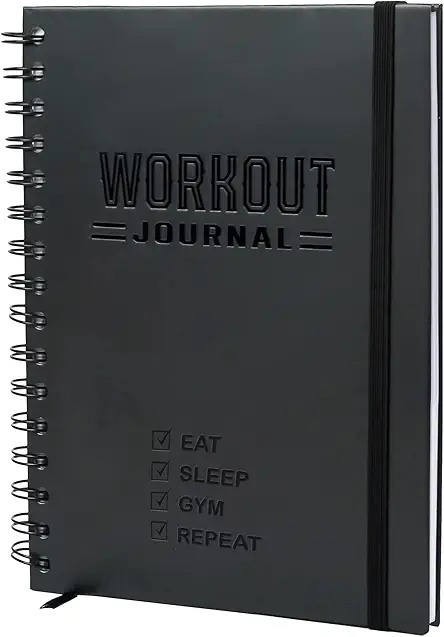 Hardcover Fitness Journal Workout Planner for Men &...