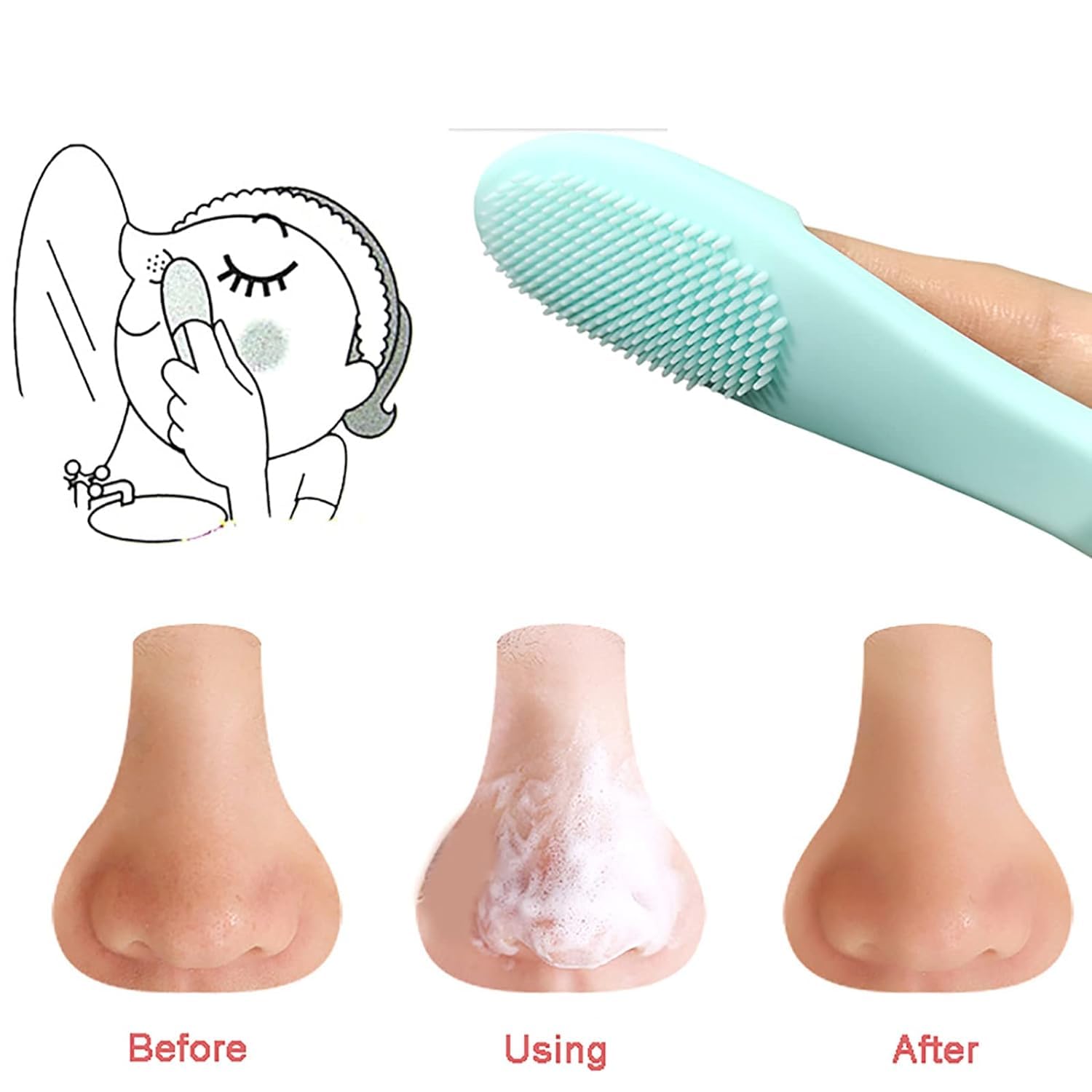 Dhanuom Soft Silicone Manual Facial Cleansing Brushes, Face Scrubber Cleanser Brush for Gently and Effectively Cleaning, Removing Blackheads (Pack of 2) 1