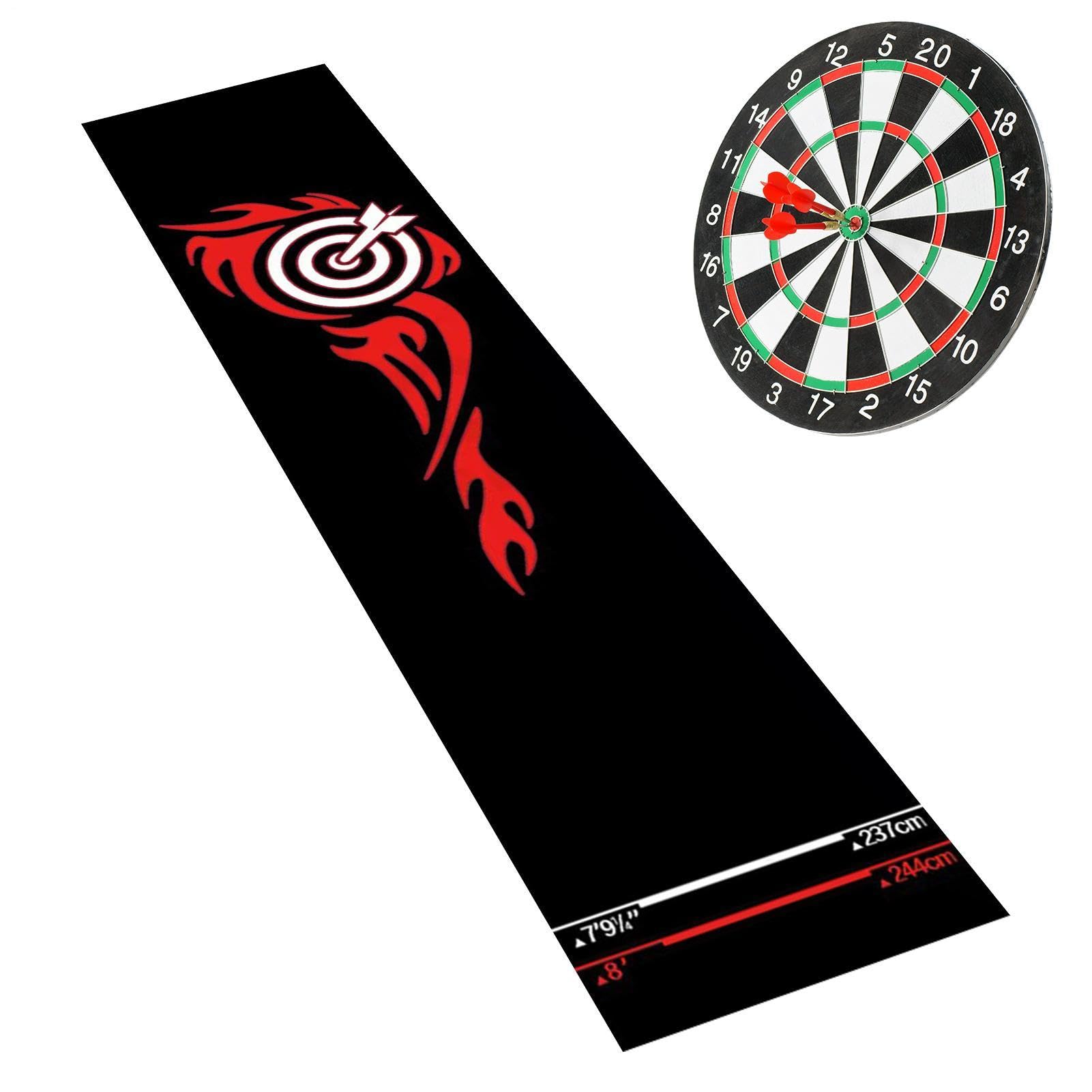 Ddarts Mat With Standard Throwing Lines Oche 300x34cm – Non-Slip Rubber Dart Board Mat With Standard Throwing Lines For Floor Protection, Game Room, Basement, Garage, Recreation Center, Sports Club