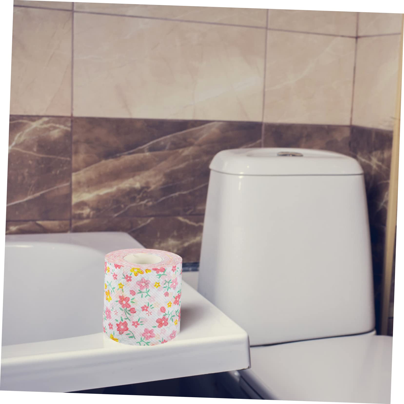 Healvian 2 Rollos de Papel higiénico con Estampado Floral, Agradable al Tacto, para Uso en casa y Oficina
