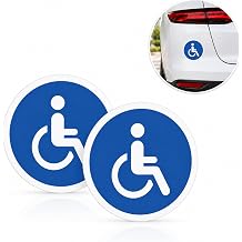 2PCS Magnetic Handicap Parking Sign for Cars, Disabled Wheelchair Parking Access Symbol Sticker, Universal Fit for Vehicle Window, Door, Bumper Circle