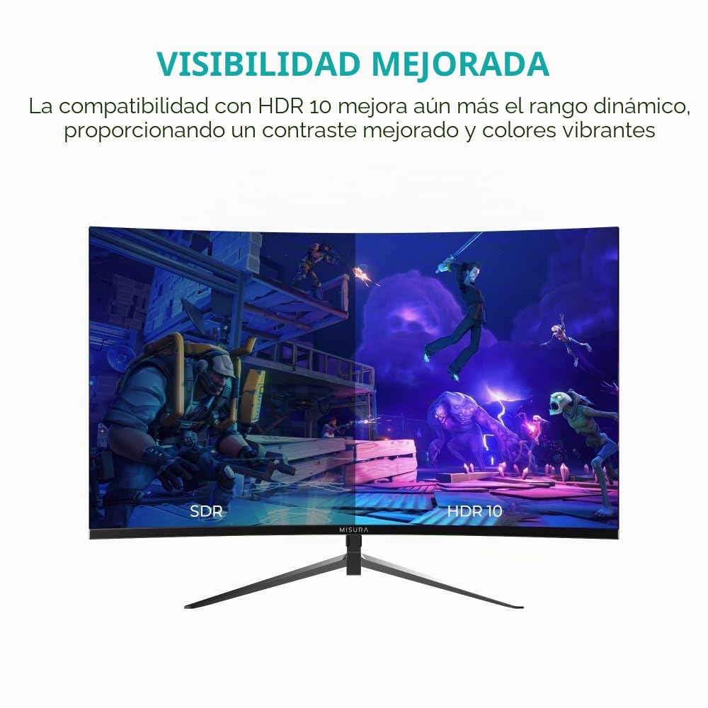MISURA | Monitor Gaming 24" Curvo | 200 Hz | Full HD | 1ms | HDR | FreeSync, GSync, Overdrive, Flicker Free | HDMI, DP | 4000:1 - MM24DFA