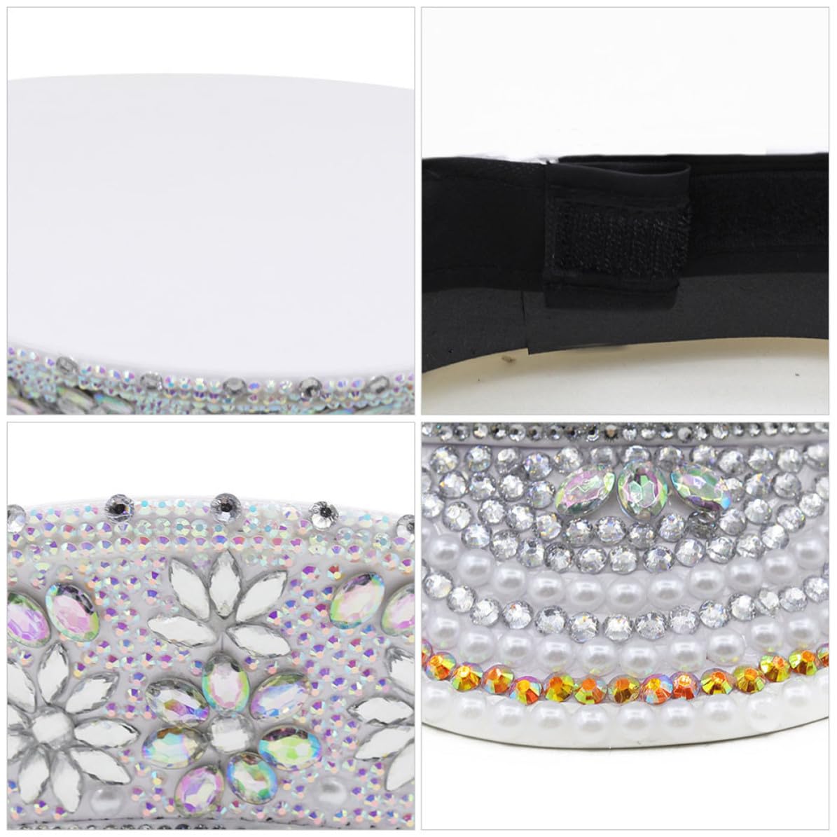IMIKEYA Sombrero Blanco Tamaño Ajustable de Novia Gemas de Imitación y Diseño Brillante para Despedidas de Soltera y Bodas