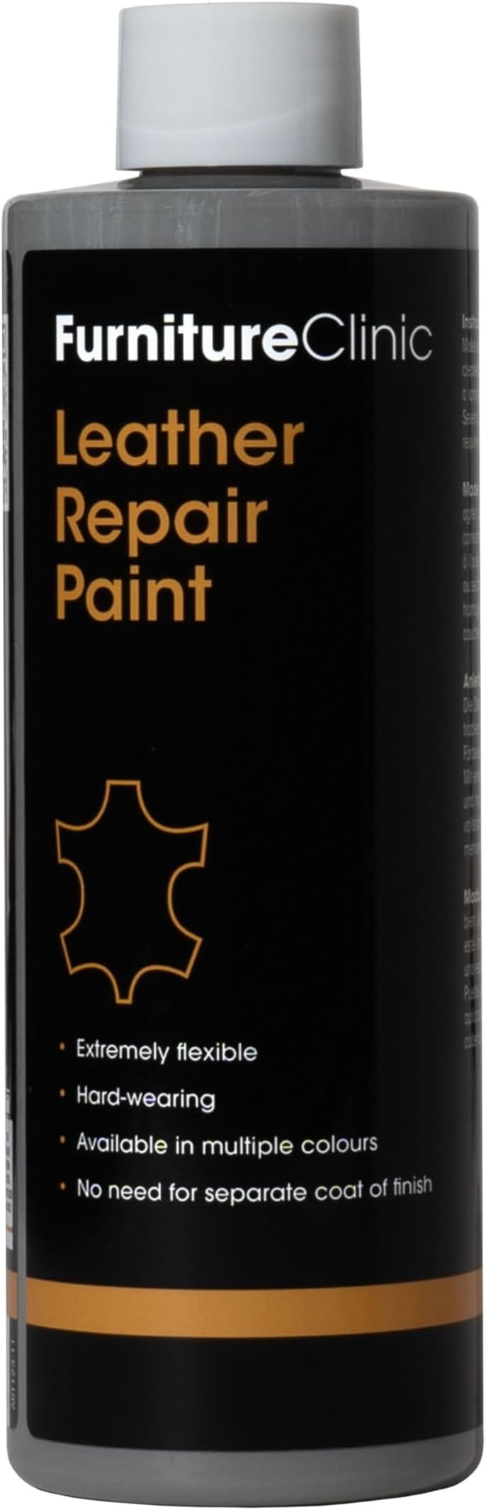 Leather Repair Paint & Dye | Self Seal Colourant for Quick and Easy Leather Repair | Suitable for Sofas, Car Seat, Shoes, Handbag, and More - Dark Grey, 250ml