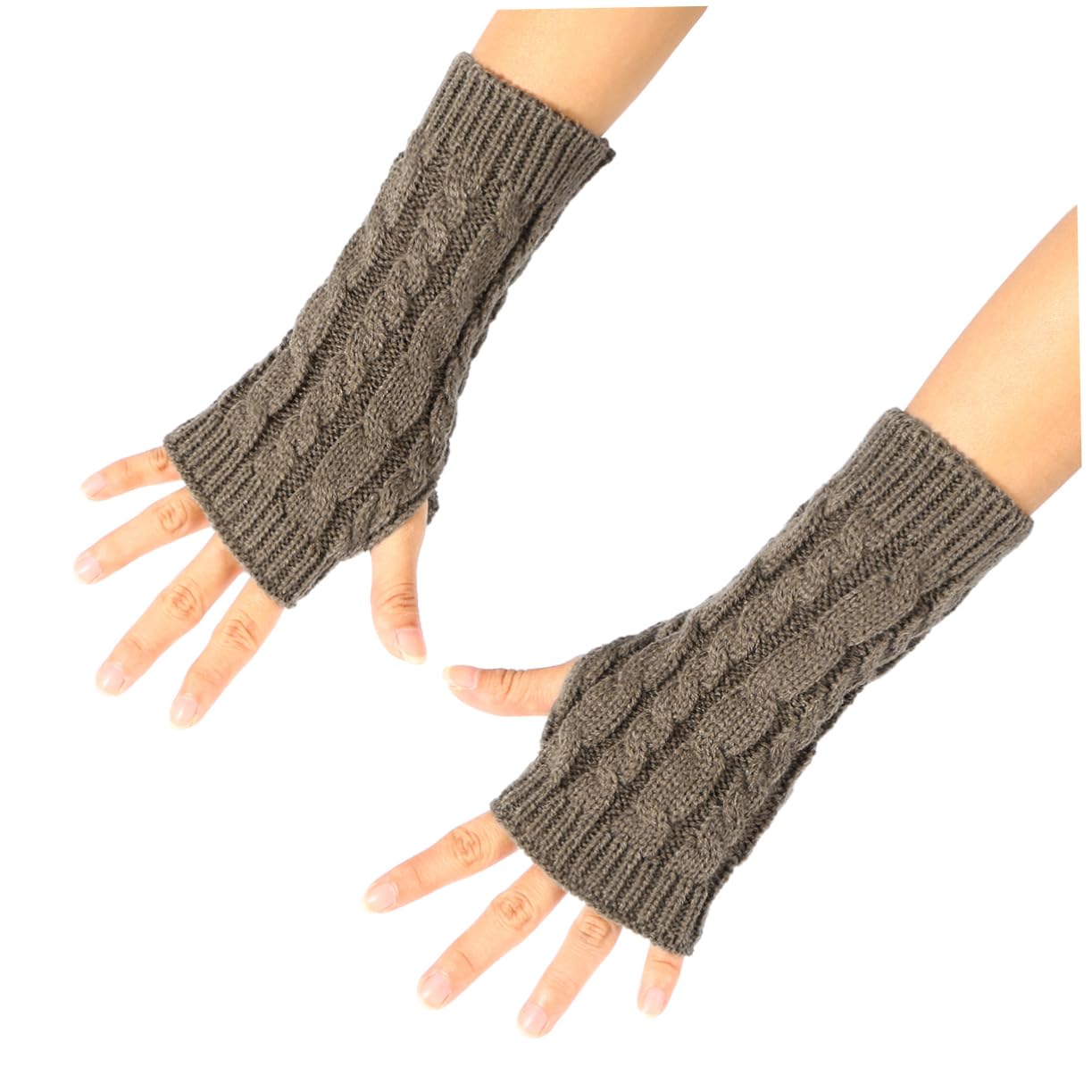 GALPADA Fingerless Lace Gloves for Men Women Long Warm Knitted Gloves with Arm Sleeve
