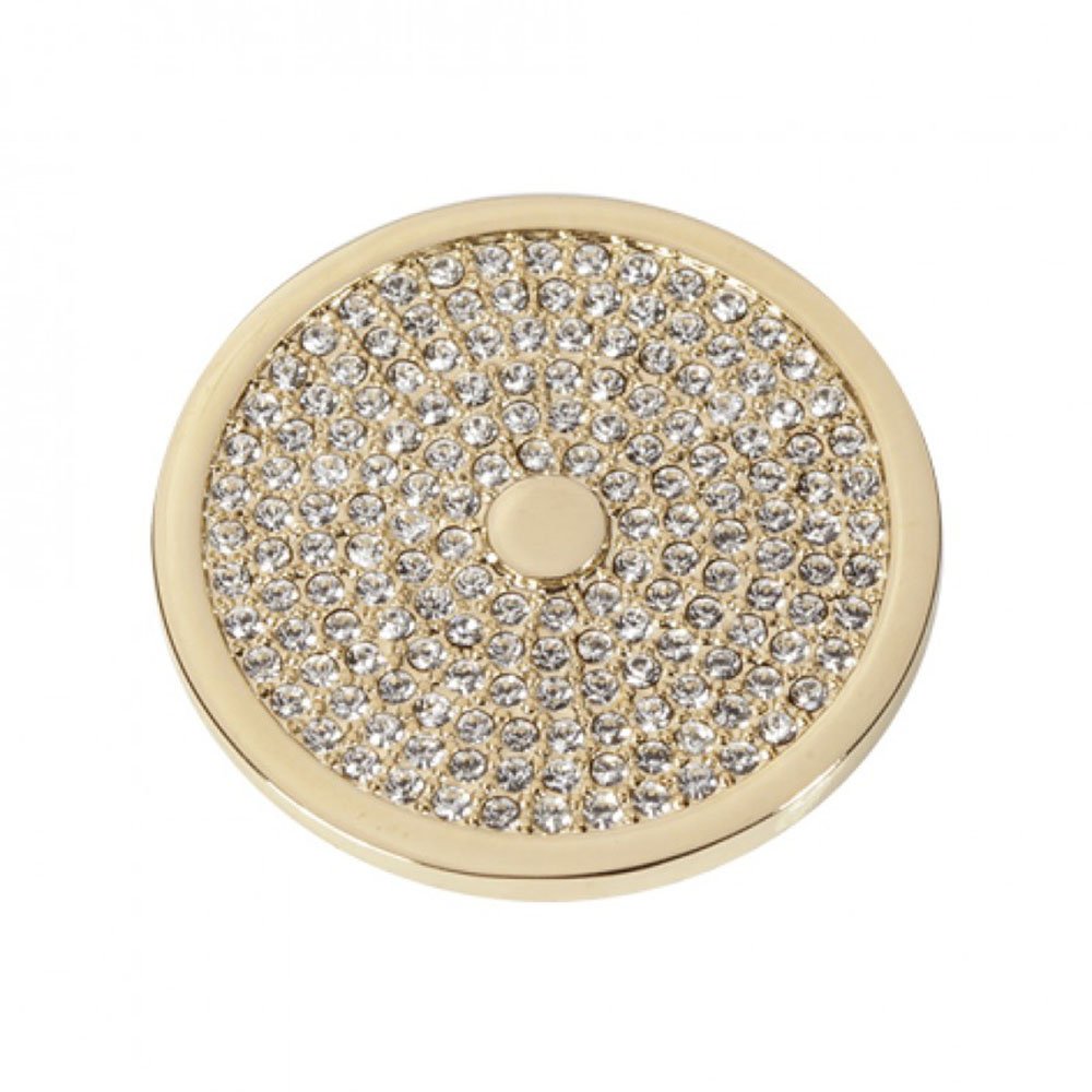 Quoins JEWELZ Dot In The Sky Steel Coin Yellow Gold PVD Plated With Swarovski Elements Crystals - Choose From 3 Sizes
