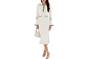 Stylish Ribbed Ruffle Dress