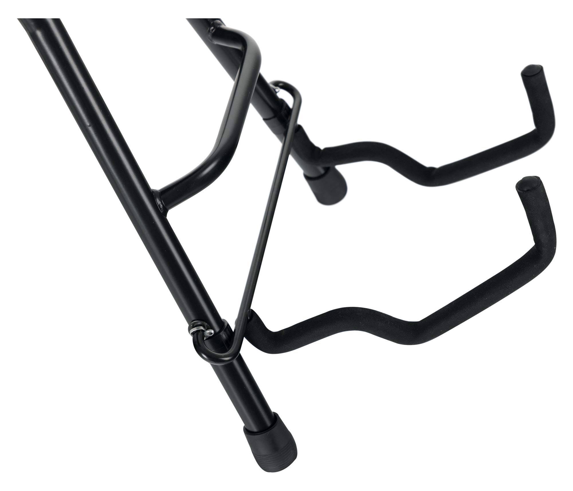 ROCKTILE Sgabello Chitarra con Supporto - Sgabello e Supporto in Uno - Seduta Rettangolare - Pieghevole - Nero