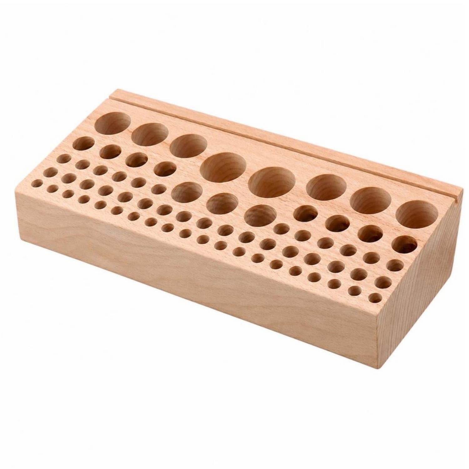HEAVENGLOW Multi-Hole Paint Brush Storage Stand Hardwood Wooden