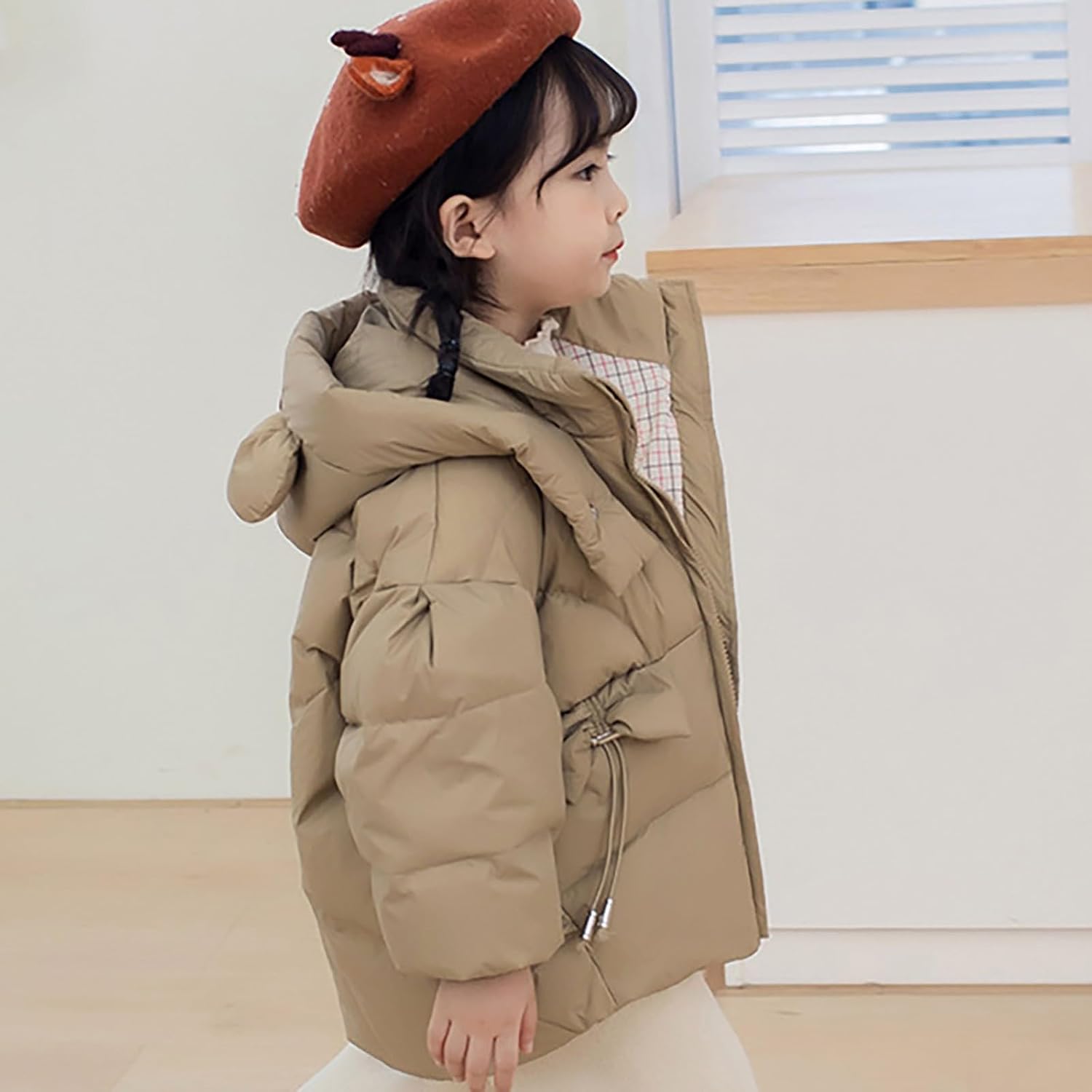Toddler Winter Coats Boys Girls Puffer Jacket with Detachable Bear Hood Kids Thick Padded Down Jacket Coat Outerwear