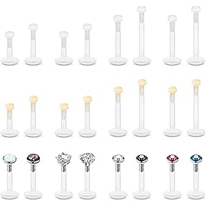 Retainer Piercing Naso 24 Piercing Trasparenti In Acrilico Retainer Per Naso Orecchio Labbra Sopracciglia G 568078 - Foto 4