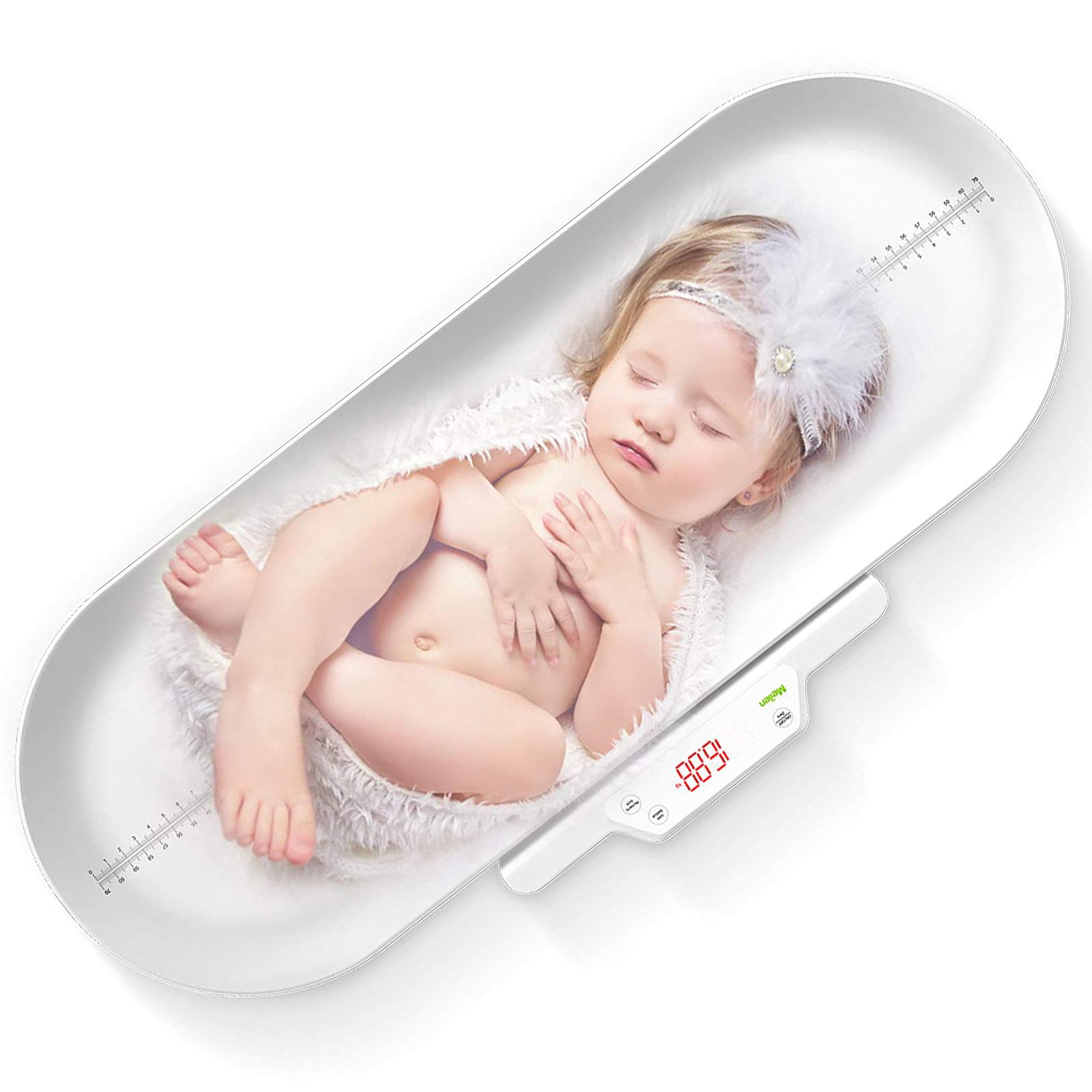 BáScula Bebe,BáScula para NiñOs PequeñOs MultifuncióN,con Bandeja De Altura (MáX70Cm) Mida El Peso con PrecisióN (MáX:100Kg) NiñOs PequeñOs Cachorros Gatos Adultos.