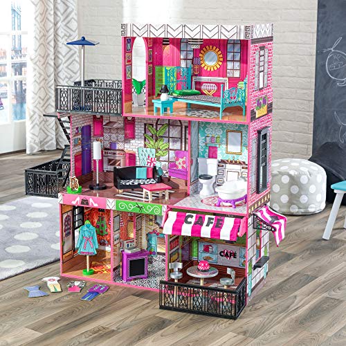 KidKraft 65922 Sweet Savannah Brooklyn‘s Loft Puppenhaus aus Holz – Bild 4