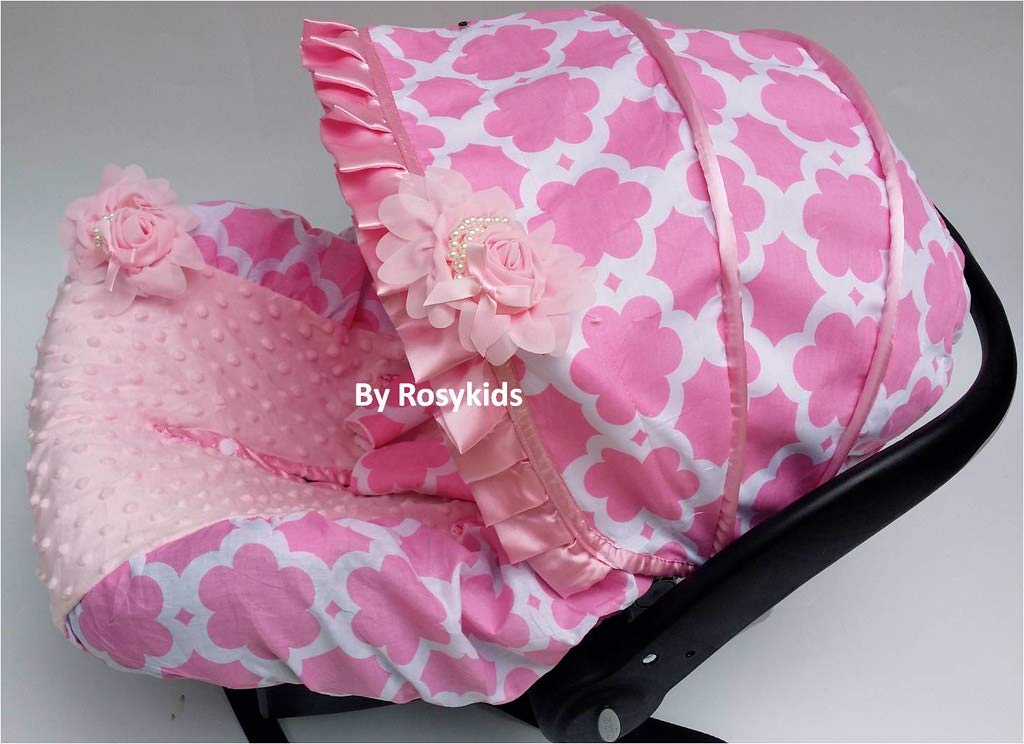 Rosy Kids Infant Carseat Canopy Cover 3 Pc Whole Caboodle Baby Car Seat Cover Kit C031200