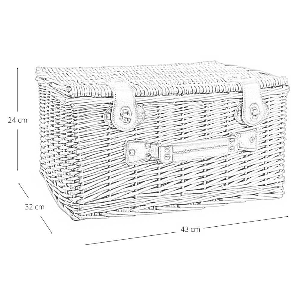 Cesta baúl contenedor de mimbre natural con asa 43 x 32 x 24 cm