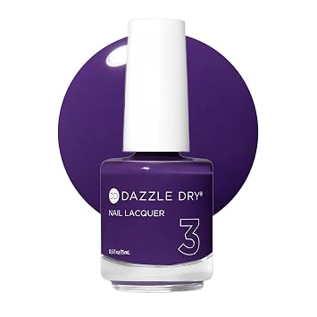 Dazzle Dry Nail Lacquer, Step 3 Gratitude 0.5 fl oz | An Eggplant Purple Full Coverage Cream Finish Quick-Dry