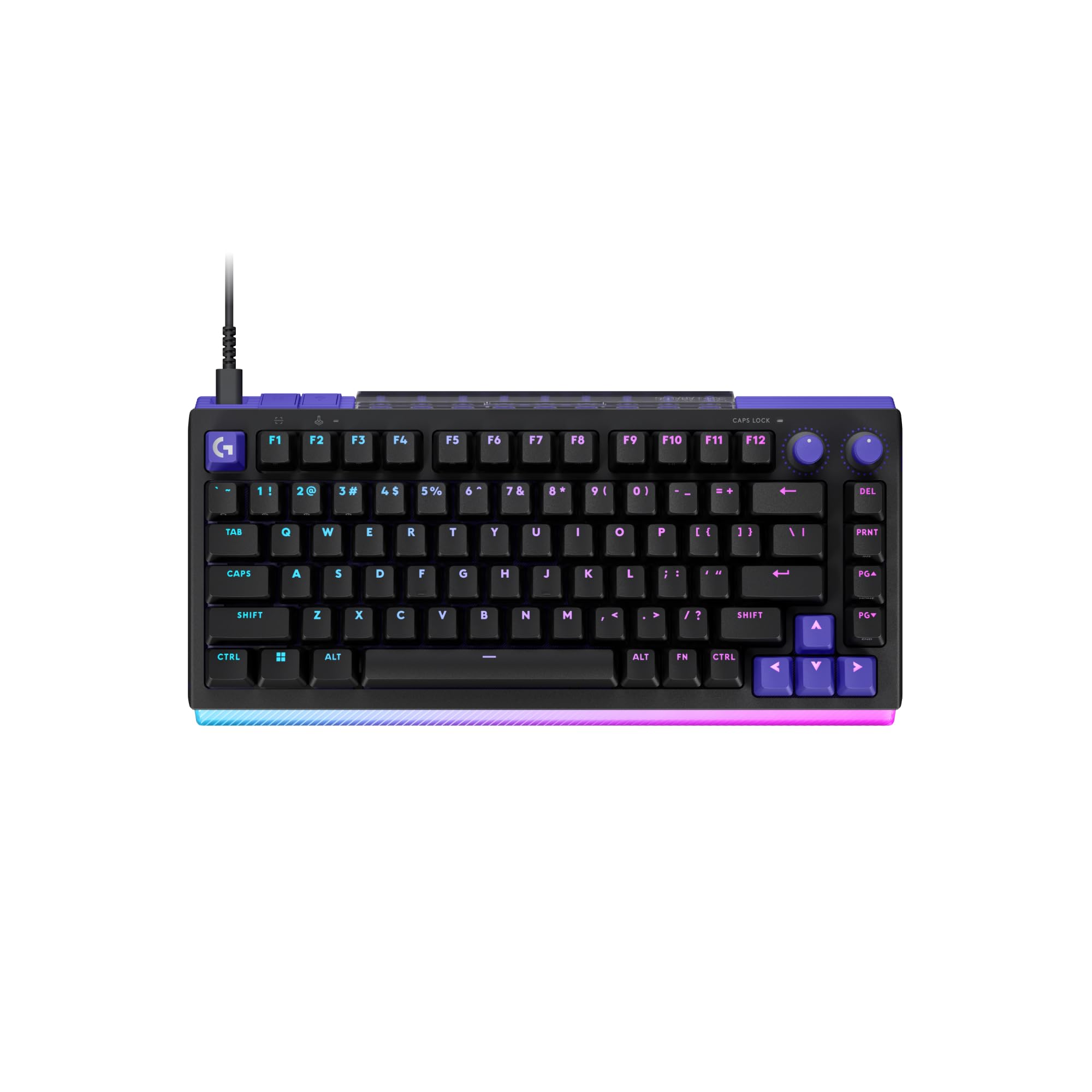 Logitech G512 X 75 Dual SWAP, Hot-Swappable TMR Analog/Mechanical Gaming Keyboard, Tactile, 8K Polling Rate, Custom Actuation 0.1-4.0 mm, Rapid Trigger, LIGHTSYNC RGB, Wired, PC, Mac - Black