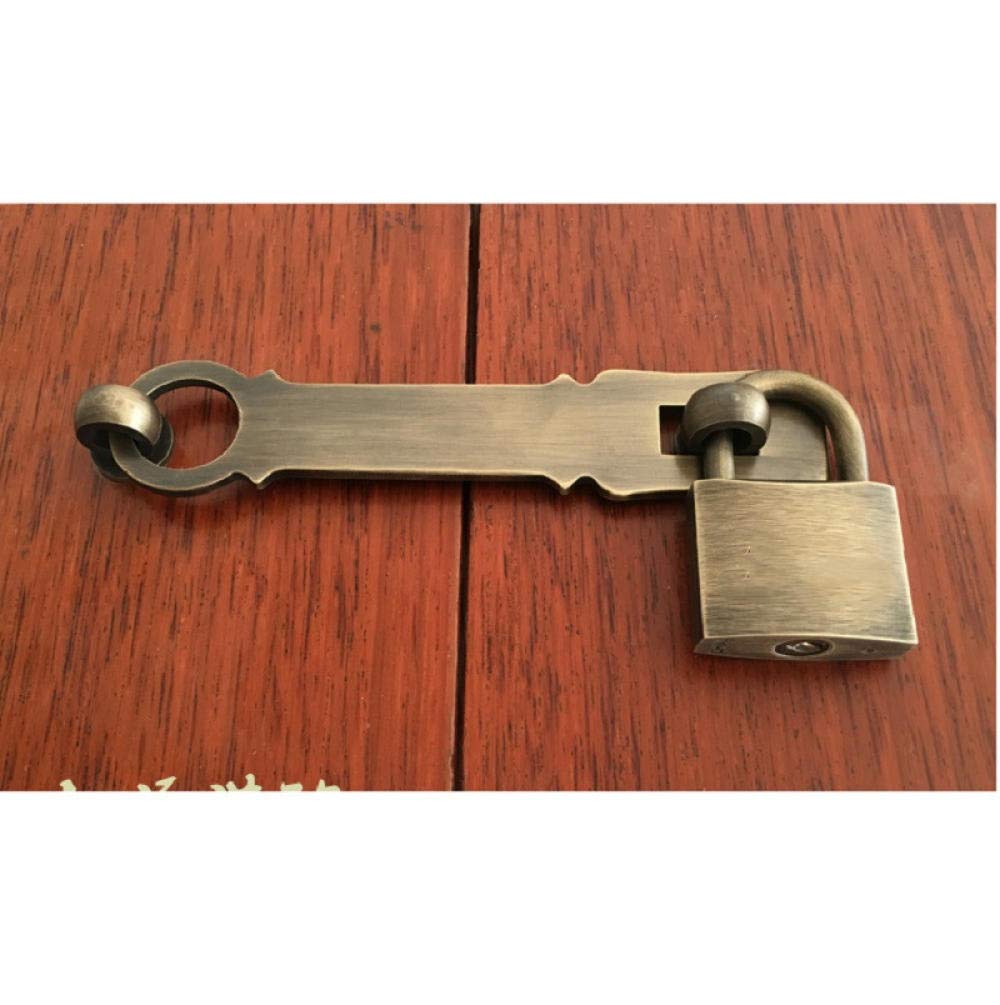 Koperen slot antieke Chinese oude stijl delicate gesneden hangslot voor sieraden doos huwelijksgeschenken(5cm spacing