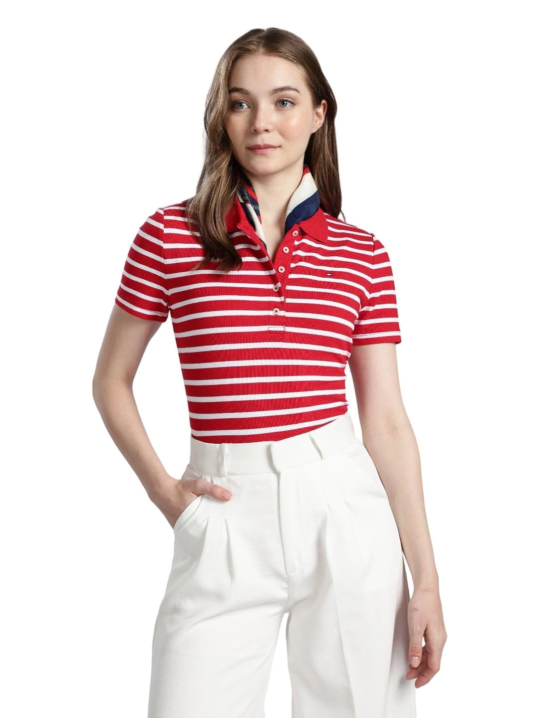 tommy hilfiger Striped Regular Fit Cotton Polo T-Shirt-picture-14