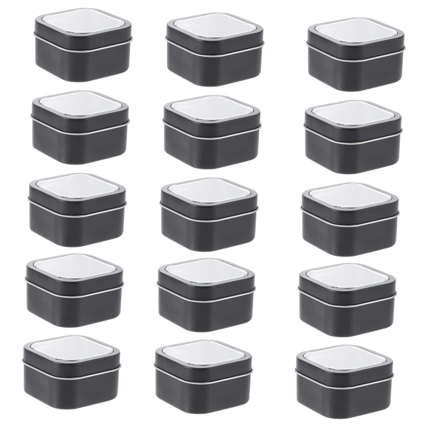 Homoyoyo Diy Craft Kit 4 Oz Square Metal Tins Window Lids Tin Containers for Candle Making