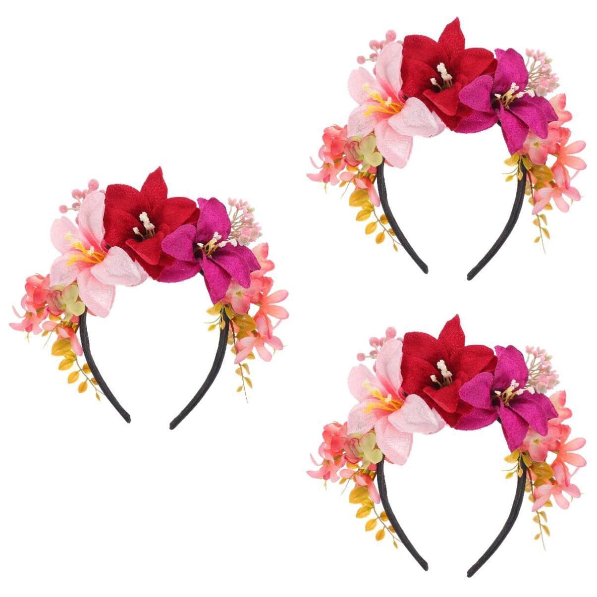 Healeved 3pezzi Cerchietto Elegante Tessuto Con Fiori Di Giglio Accessorio Per Alla Moda Per Matrimonio Compleanni e Occasioni Speciali