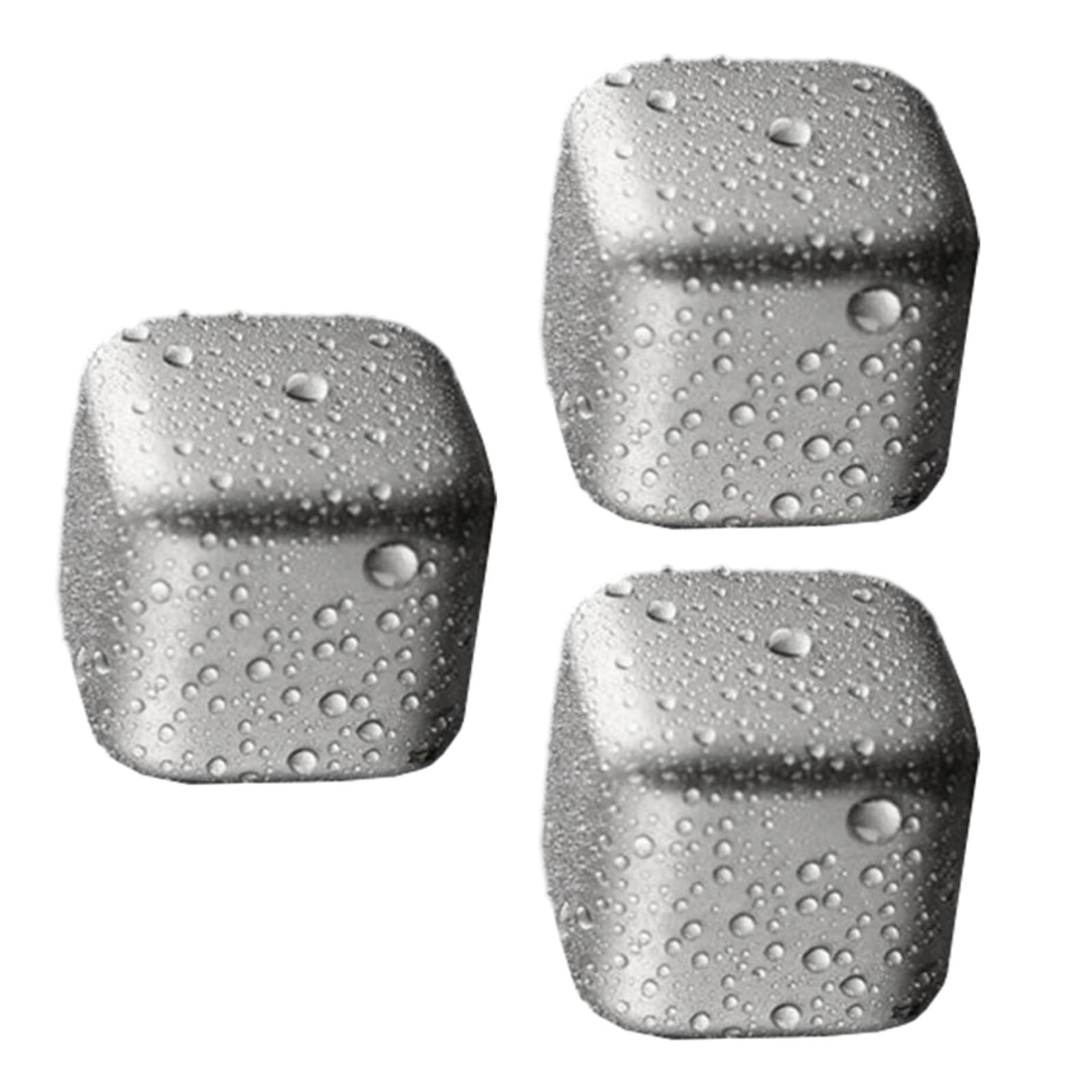 APGLSXY 3PCS Stainless Steel Ice Balls, Drink Coolers for Cocktails, Wine & Spirits Metal Ice Cubes